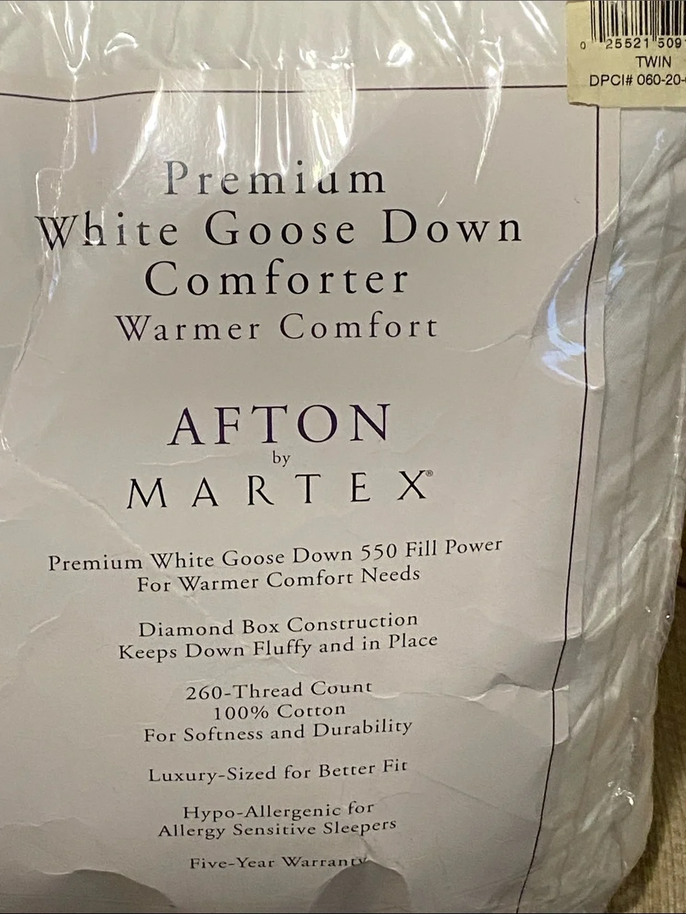 🤍NWT Premium White Goose Down 550 Comforter/ 260 Thread 100% Cotton/Luxury Size